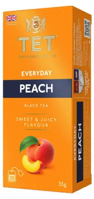 Zdjęcie produktu dla Czarna herbata True English Tea Everyday Peach, 20 szt.