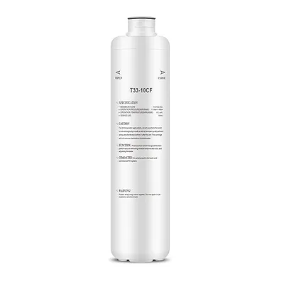 Produktbild von Naturewater T33-10CF Inline Aktivkohleblock Filter, Ersatz Wasserfilter, Inline Kartusche, Postfilter Nachfilter Hauswasserfilter für Trinkwasser Umkehrosmoseanlage