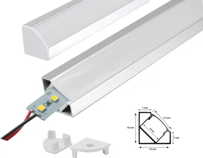 Produktbild von Aluminium Alu Schiene Winkelprofil Eckprofi inkl. LED Alu Strip Warmweiß