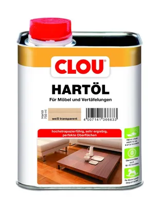 Produktbild von Clou Hartöl 750 ml weiß transparent