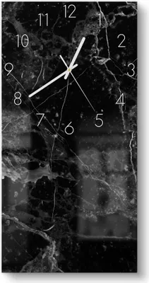 Produktbild von DEQORI Glasuhr 30x60 cm Zahlen 'Marmorplatte nah' Wanduhr Glas Uhr Design leise
