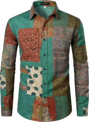 Zdjęcie produktu dla Męska koszula lniana w kratę Elegancka Stylowa Zielona Slim Fit XXL
