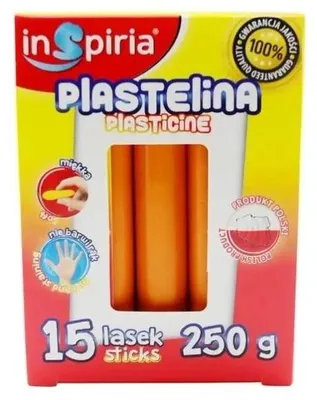 Obrázok produktu pre Oranžová plastelína, 15 tyčiniek, 250 g – InSpiria