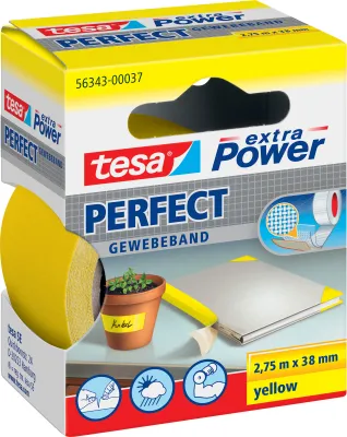 Obrázok produktu pre tesa® 56343-00037-03 Lepiaca páska extra Power Perfect - 2,75 m x 38 mm, žltá