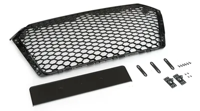 Kühlergrill Sportgrill Waben Schwarz Glanz Halter für Audi A4 B9 8W 2015 – Produktansicht