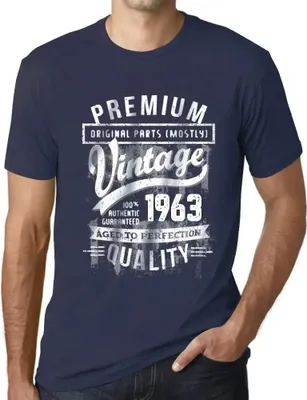 Produktbild von Herren Grafik T-Shirt Originalteile (meist) bis zur Perfektion gealtert 1963 – Original Parts (Mostly) Aged to Perfection 1963 – Geschenk 61.