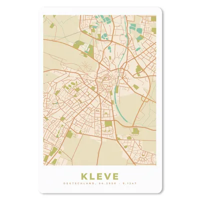Produktbild von MuchoWow® Mauspad Mousepad Karte - Kleve - Stadtplan - Vintage 40x60 cm - Mousepads - Maus Mat - Pad - Mausunterlage - Schreibtisch Accesoire