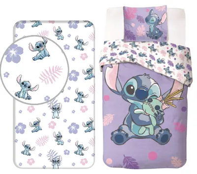 Image de Ensemble de literie Lilo & Stitch : couette et drap-housse
