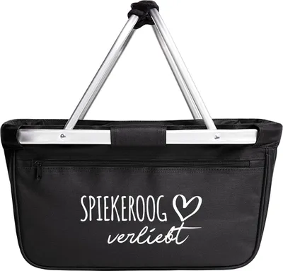 Produktbild von Huuraa Einkaufskorb Spiekeroog verliebt 20 Liter Black faltbarer Tragekorb Geschenkidee