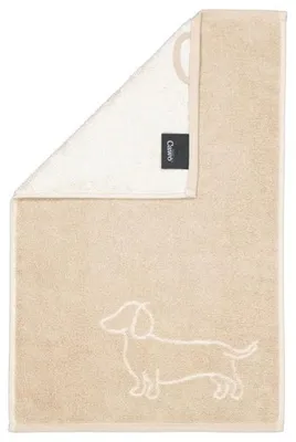 Produktbild von Cawö Gästetuch We love Dogs Dackel Companion Natur Beige (30x50cm)