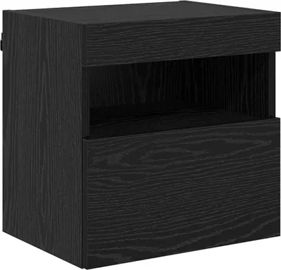 Produktbild von vidaXL TV-Wandschrank mit LED Schwarz Eichen-Optik 40 x 30 x 40 cm