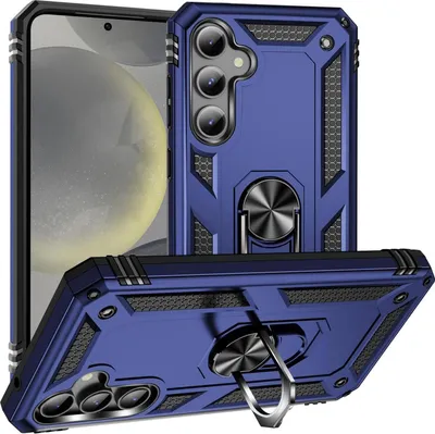 Produktbild von Conie Outdoor Schutzhülle für Samsung Galaxy S24 FE Tasche Silikon Hard Case Cover Hülle mit Halter Ständer in Blau