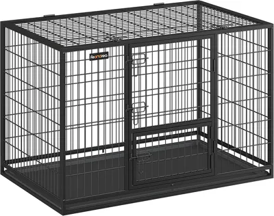 Immagine prodotto di Gabbia per cani - Recinto per cani - Rifugio sicuro - Doppia porta - 122 cm - Nero