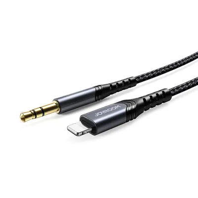 Produktbild von Joyroom Stereo Audio AUX Kabel 3,5 mm Mini-Buchse auf Lightning für iPhone iPad 2 meter in schwarz