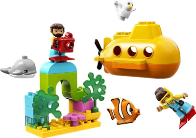 Produktbild von LEGO 10910 DUPLO Town U-Boot-Abenteuer, Badespielzeug das Luftblasen macht, Bauset für Kinder im Alter von 2 Jahren
