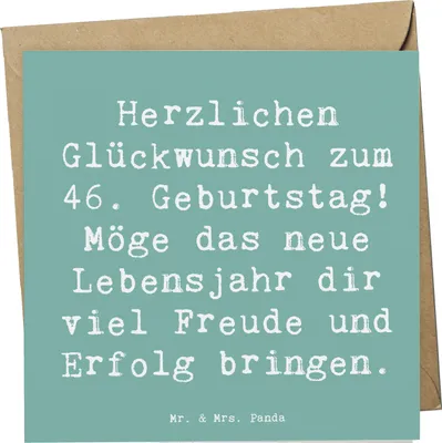 Produktbild von Mr. & Mrs. Panda Grußkarte Spruch 46. Geburtstag - Meeresbrise - Geschenk, anlasskarte, Geburtstagsgeschenk, Happy Birthday, feiern, Glückwunsch, Sprüche zum, Klappkarte