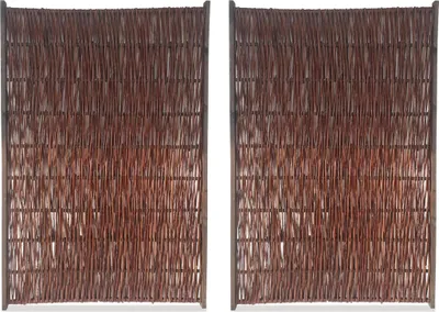 Zdjęcie produktu dla Ogrodzenia Wiklinowe 2x Płot Wiklinowy 120 x 180 cm na Drewnianej Ramie – Naturalna Osłona Ogrodowa – Wiklina Pleciona – Ochrona Prywatności