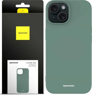 Produktbild von Spacecase Silikonhülle iPhone 15 dunkelgrün