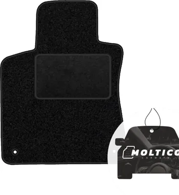 Produktbild von moto-MOLTICO Fahrer Fußmatte Auto Velours Fahrerseite Autoteppiche Schwarz Fahrermatte 1-teilig passend für Peugeot 308 II 2013-2021
