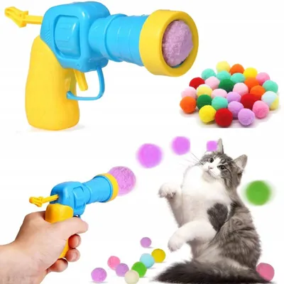 Produktbild von Katzenspielzeug Ballwerfer mit 20 Filzbällen – Interaktives, Geräuschloses Spielzeug für Katzen Indoor, Bunte Katzenbälle