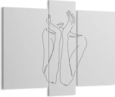 Produktbild von Bild auf Leinwand - Leinwandbild - 3 Teile - Träumerei Frau Skizze - 95x80cm - Wand Bild - Wanddeko - Wandbilder - Leinwanddruck - Bilder - Wanddekoration - Leinwand bilder - Wandbild - CB95x80-4414