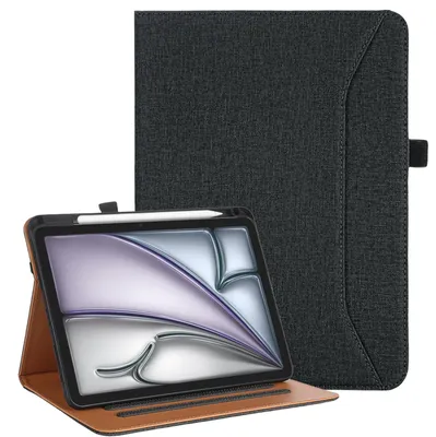 Image de Étui pour iPad Air 11 pouces (modèle 2025) avec support pour stylet - Noir
