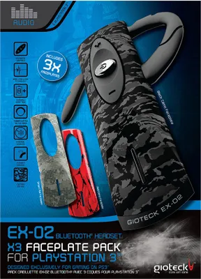 Produktbild von PS3 Headset Bluetooth EX-02S Black+Red GIOTECK (Wechselschale)