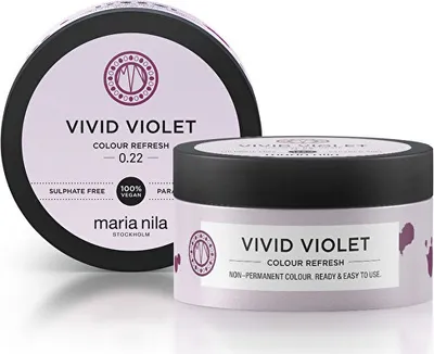 Obrázek produktu pro Maria Nila Color Refresh, 300 ml, Ženy, Vivid Violet, Vyživující, Hydratující, Lesklý, Barevná korekce, Pumpovacíc lahvička, Aqua/Water/Eau, Cetearyl Alcohol, Behentrimonium Chloride, Cetyl Alcohol, Argania Spinosa Kernel...