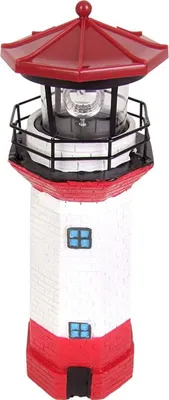Produktbild von Solar-Leuchtturm 27,5cm mit rotierendem LED Licht Gartenleuchte Terrassendeko