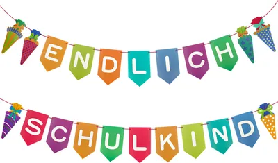 Produktbild von Oblique Unique Endlich Schulkind Wimpel Girlande Hänge Deko Banner für Schuleinführung Einschulung Schule Jungs Mädchen