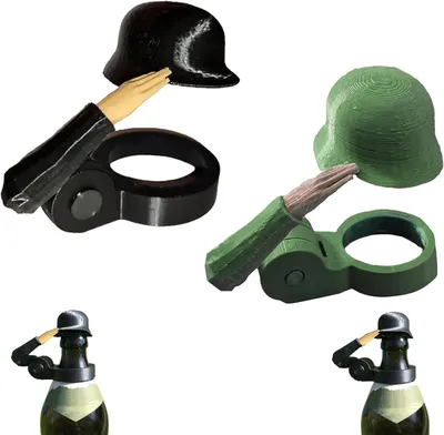 Produktbild von Soldat Salut Bierflaschen Helm, Bierflaschenverschluss 2026, dekorativ, Insektenschutz & Geschenkidee, schwarz + grün