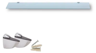 Obrázok produktu pre Omgoods – Sklenená nástenná polička 80 x 17,8 cm – Polička do kúpeľne z bezpečnostného skla