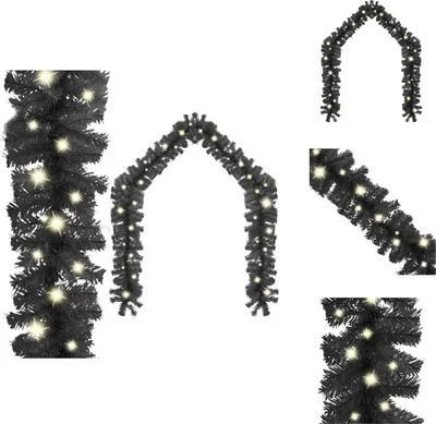 Produktbild von vidaXL Weihnachtsgirlande mit LED 20 m Schwarz -  Weihnachtsbeleuchtung