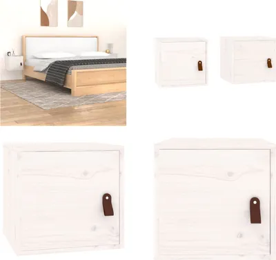 Immagine prodotto di vidaXL Armadi a muro 2 pz. Bianco 31,5x30x30 cm pino massiccio - Armadio a muro - Armadi a muro - Armadio a muro - Armadio a muro in legno massiccio