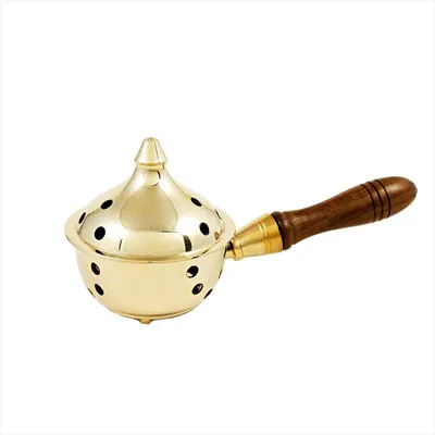 Räucherstäbchenhalter aus Messing, gold, handgefertigt, 1 St.