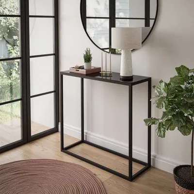 Produktbild von MODERN GLASS Konsole 80 cm Schwarz / Schwarzes Glass