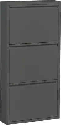 Zdjęcie produktu dla Schuhkipper >Bert< 3 Klappen, 6 paar Schuhe, in anthrazit, Metall - 51x104x16cm (BxHxT)