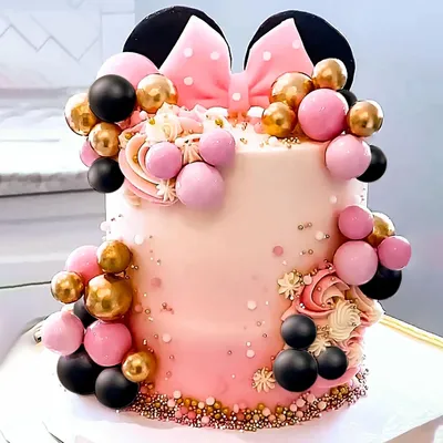 Produktbild von Kuchenaufsatz, Maus – Rosa – Mit Schlaufenohren – Kuchendekoration für Mädchen – Geburtstag