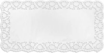 Produktbild von 6 Tortenspitzen rechteckig in Weiß 20x40cm
