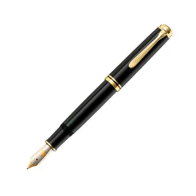 Produktbild von Pelikan Kolbenfüllhalter Souverän® M 800 Schwarz mit Bicolor-Goldfeder 18-K/750 Federbreite M