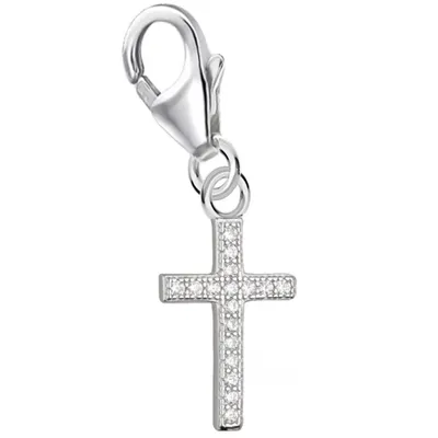 Charm Anhänger Kreuz zeitlose Eleganz I 925 Echtsilber Armband-Schmuck