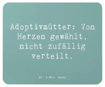 Produktbild von Mr. & Mrs. Panda Mousepad Spruch Adoptivmutter Liebe - Meeresbrise - Geschenk, Mauspad, mousematte, Mutterschaft, Familienmitglieder, handgemacht, Lächeln, mausteppich