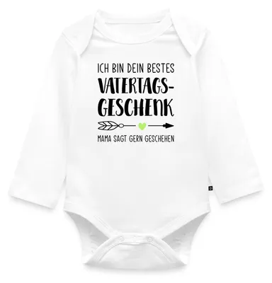 Produktbild von Spreadshirt Dein Bestes Vatertagsgeschenk Von Mama Tages Baby Body Langarm, 62 (2-3 M.), Weiß