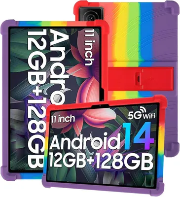 Image de Étui de protection pour tablette Doogee T30S 11,0 pouces, en silicone souple résistant aux chocs, avec support intégré, de couleur vive