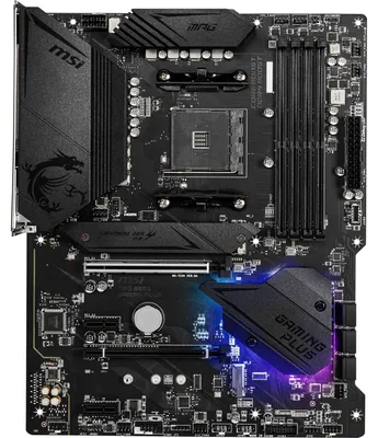 Zdjęcie produktu dla MSI MPG B550 Gaming Plus, AMD, Socket AM4, AMD Ryzen 3000 Series, DDR4-SDRAM, 128 GB, DIMM