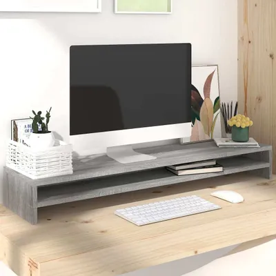 Produktbild von vidaXL Stojan na monitor Grey Sonoma 100x24x13 cm Dřevěný materiál