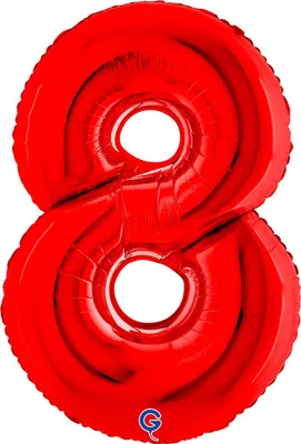 Produktbild von Riesenzahl Folienballon 40"/102cm | Rot Zahl: 8