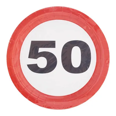 Produktbild von Pappteller Verkehrsschild #50 | 23cm/8Stk.
