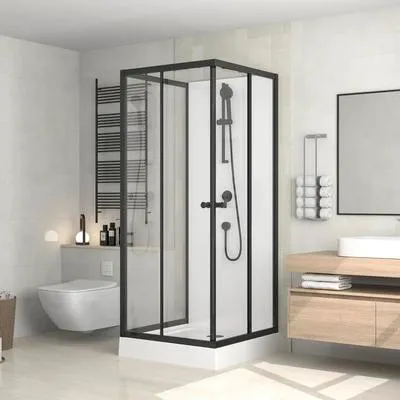 Produktbild von form&style Komplettdusche BORA BORA 90 x 90 x 195 cm schwarz