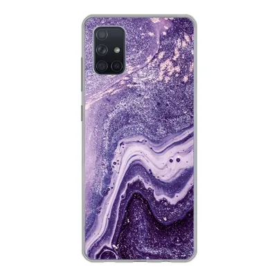 Produktbild von MuchoWow® Handyhülle Schutzhülle Hülle für Samsung Galaxy A71 Naturstein - Glitzer - Luxus Silikon Softcase Handy Hülle - Kartenbesitzer